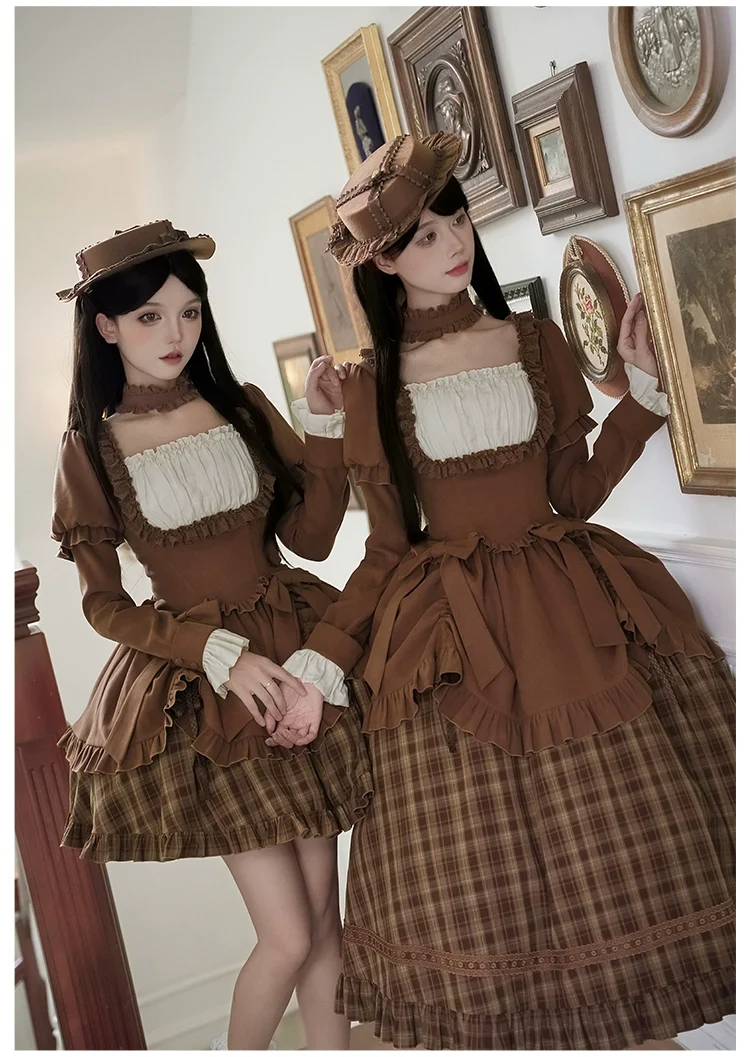 Oak Hymn - Classic Lolita Plaid OP Suit, Side Zipper - Image 8