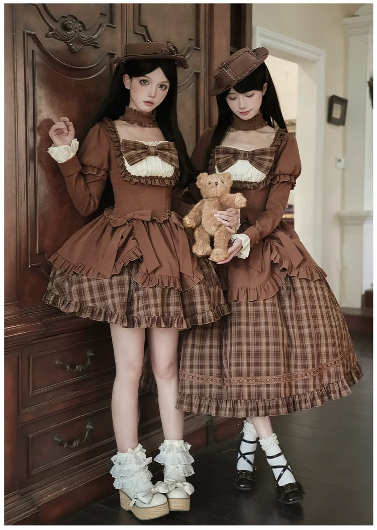 Oak Hymn - Classic Lolita Plaid OP Suit, Side Zipper - Image 9