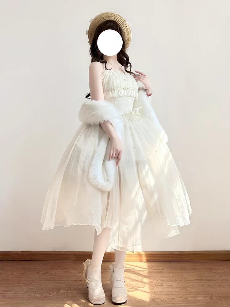 Dreamland - Dreamlike Lily of the Valley - Classic Lolita Platform Shoes with Back Large Bow - Image 4