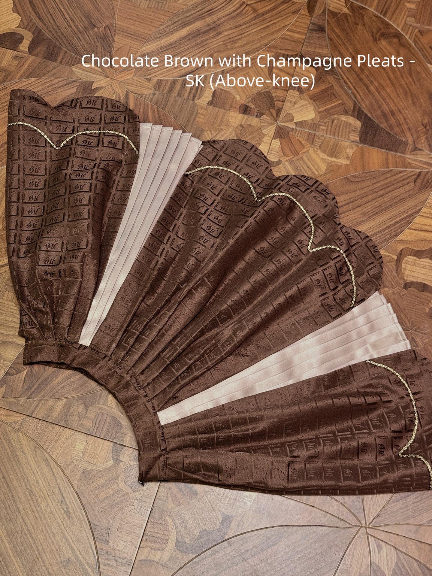 Bear Chocolate Slab - Classic Lolita Pleated JSK & SK Dress, Side Zipper - Image 14