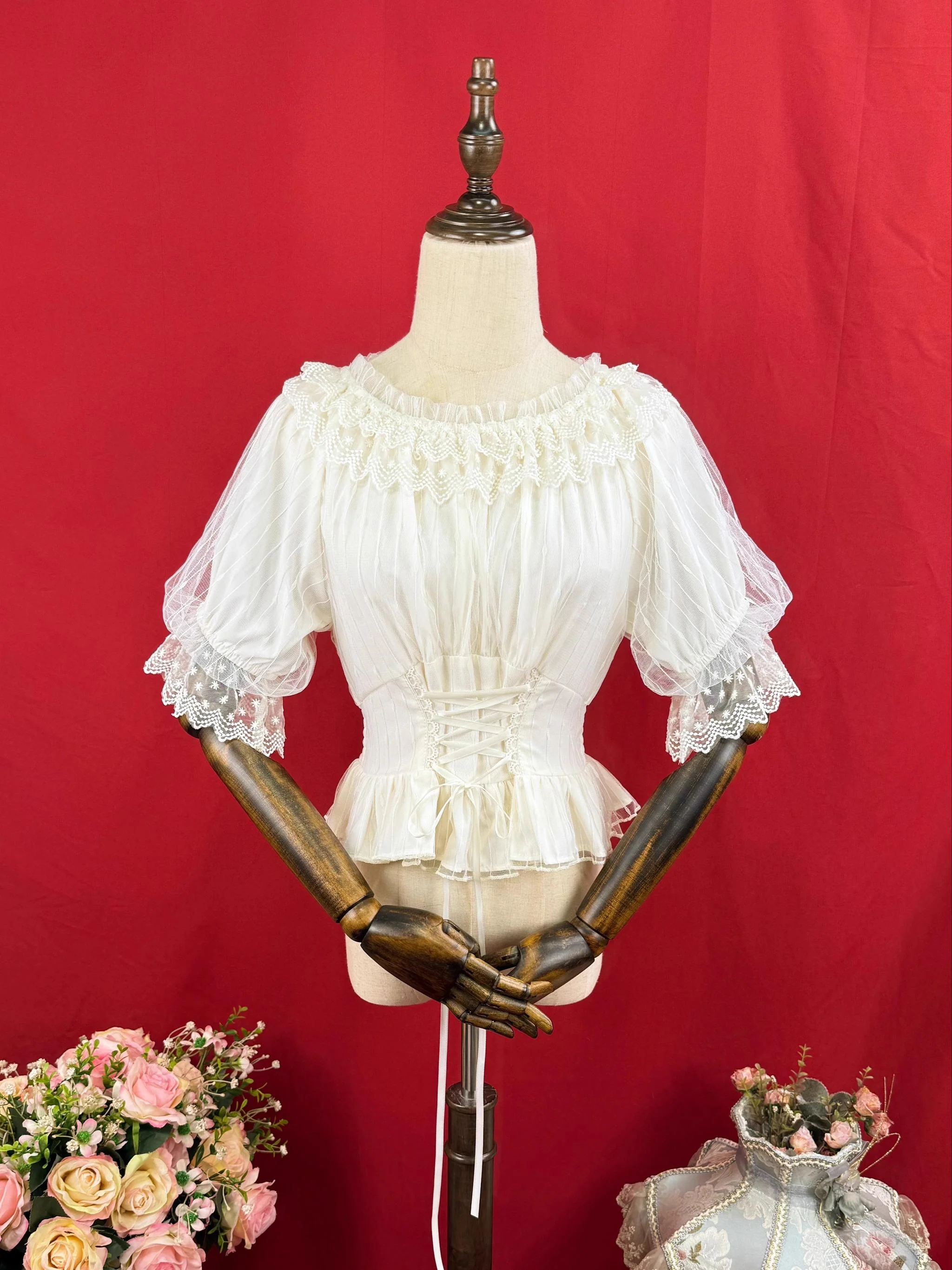 Classic Lolita Shirt Short Sleeve Chiffion Blouse - Image 3