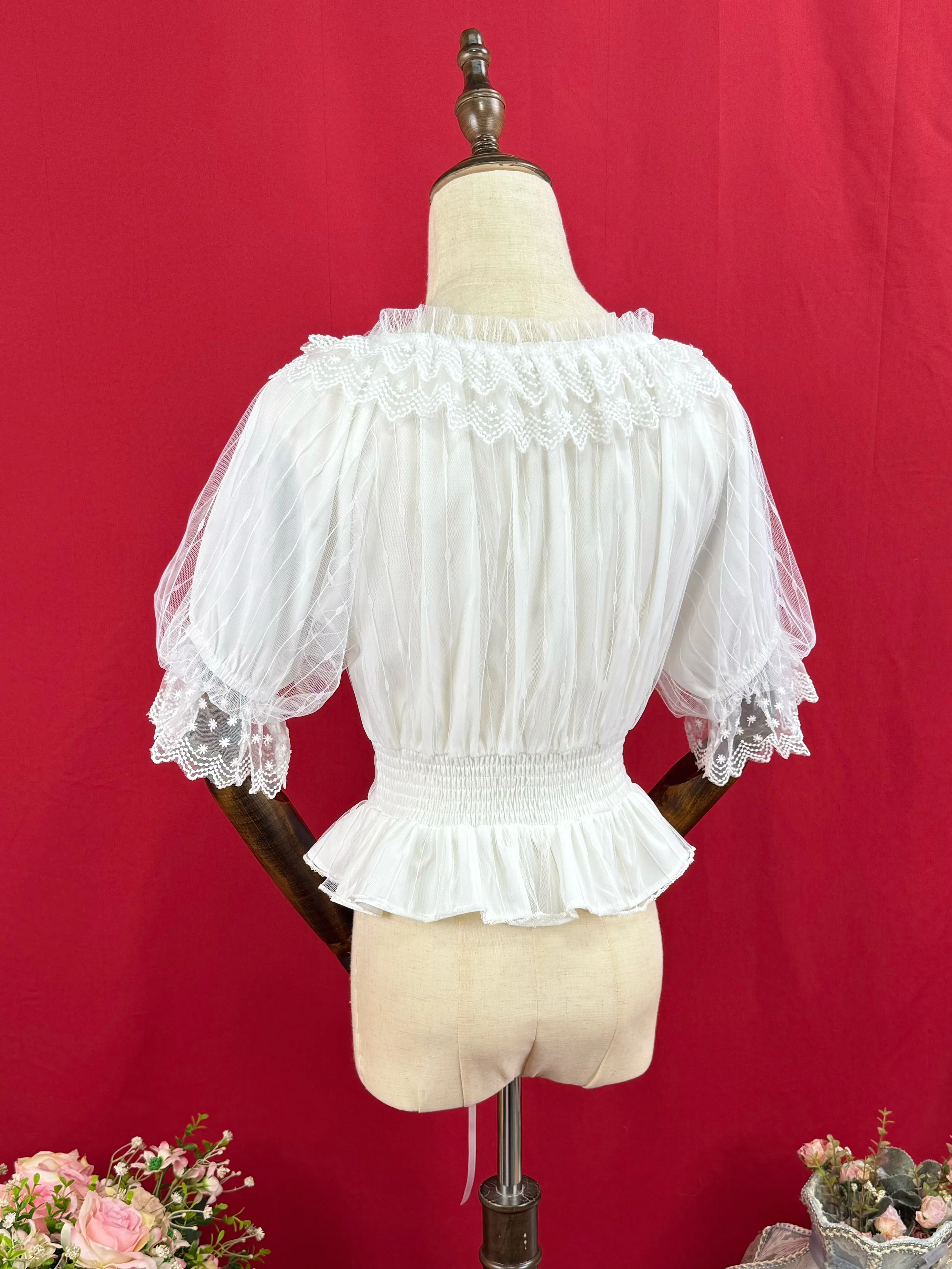 Classic Lolita Shirt Short Sleeve Chiffion Blouse - Image 4