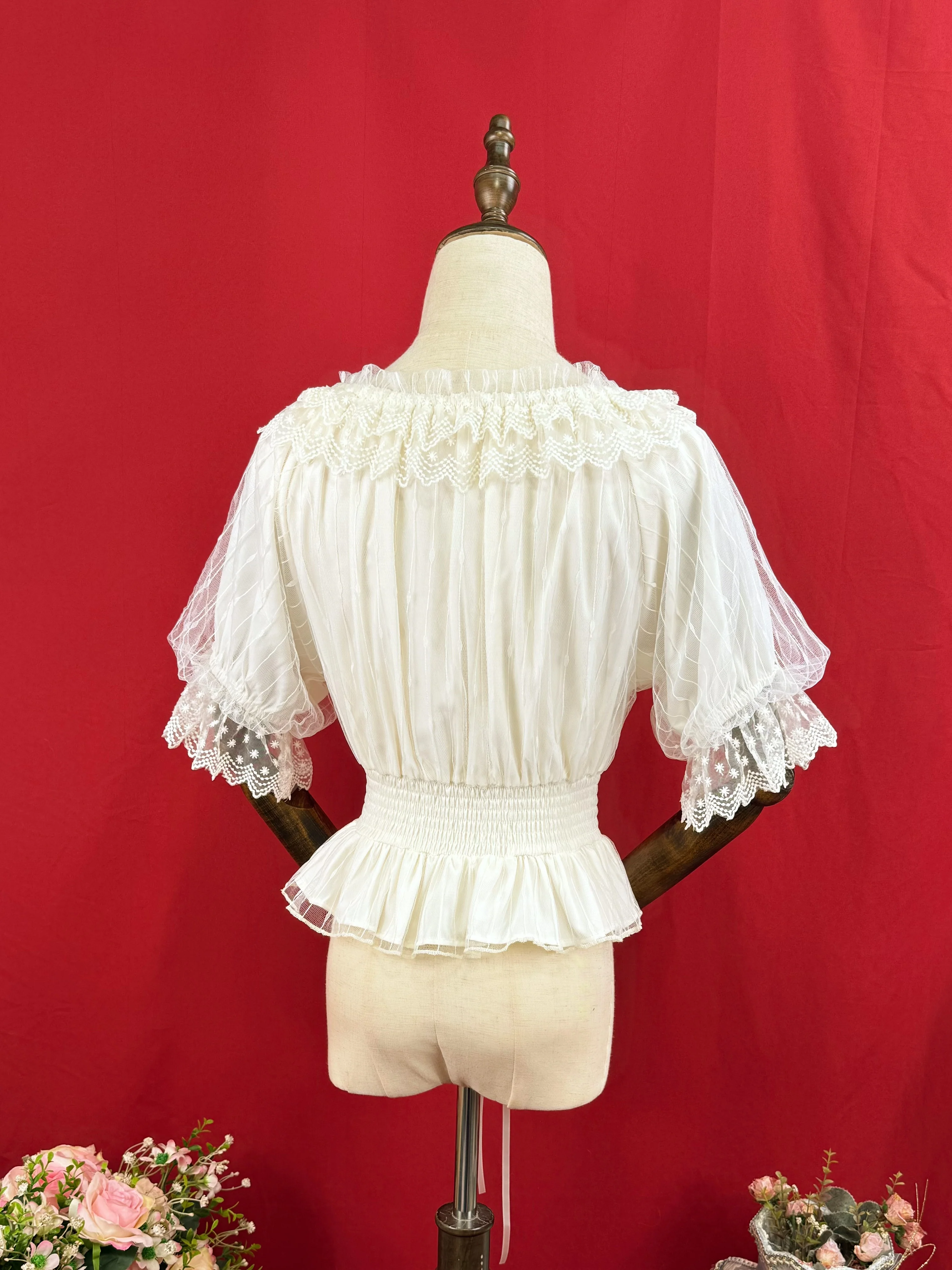 Classic Lolita Shirt Short Sleeve Chiffion Blouse - Image 5