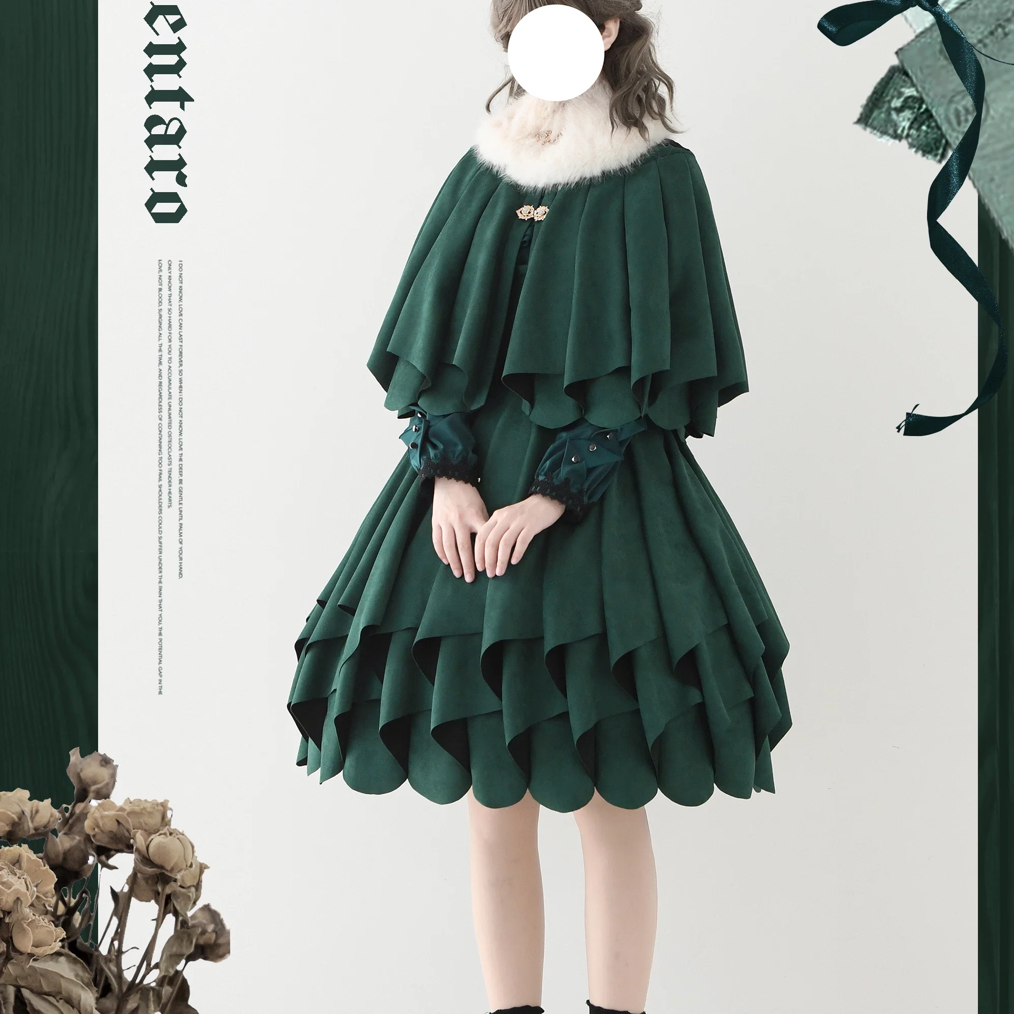 Molten Snowtop - Classic Lolita SK, Cape With Detachable Collar - Image 6
