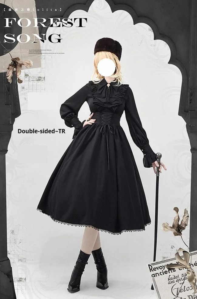 Astris - Classic Lolita SK Double-sided Wearing Fishbone Skirt - Image 10