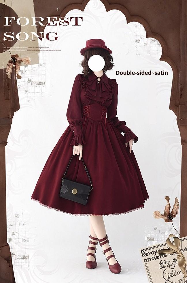 Astris - Classic Lolita SK Double-sided Wearing Fishbone Skirt - Image 11