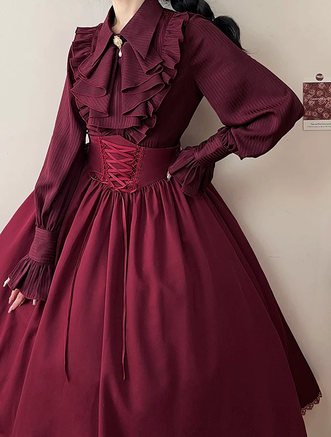 Astris - Classic Lolita SK Double-sided Wearing Fishbone Skirt - Image 15