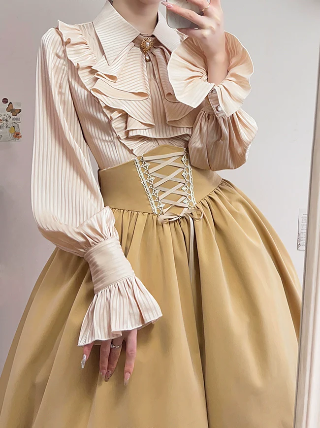 Astris - Classic Lolita SK Double-sided Wearing Fishbone Skirt - Image 20