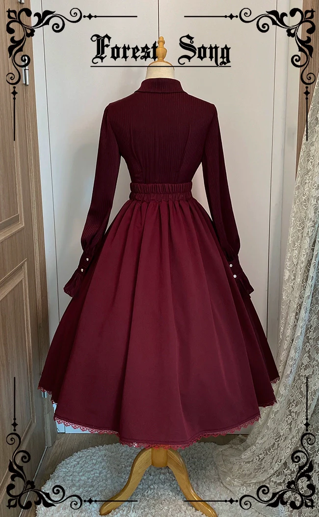 Astris - Classic Lolita SK Double-sided Wearing Fishbone Skirt - Image 25