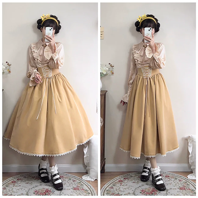 Astris - Classic Lolita SK Double-sided Wearing Fishbone Skirt - Image 7