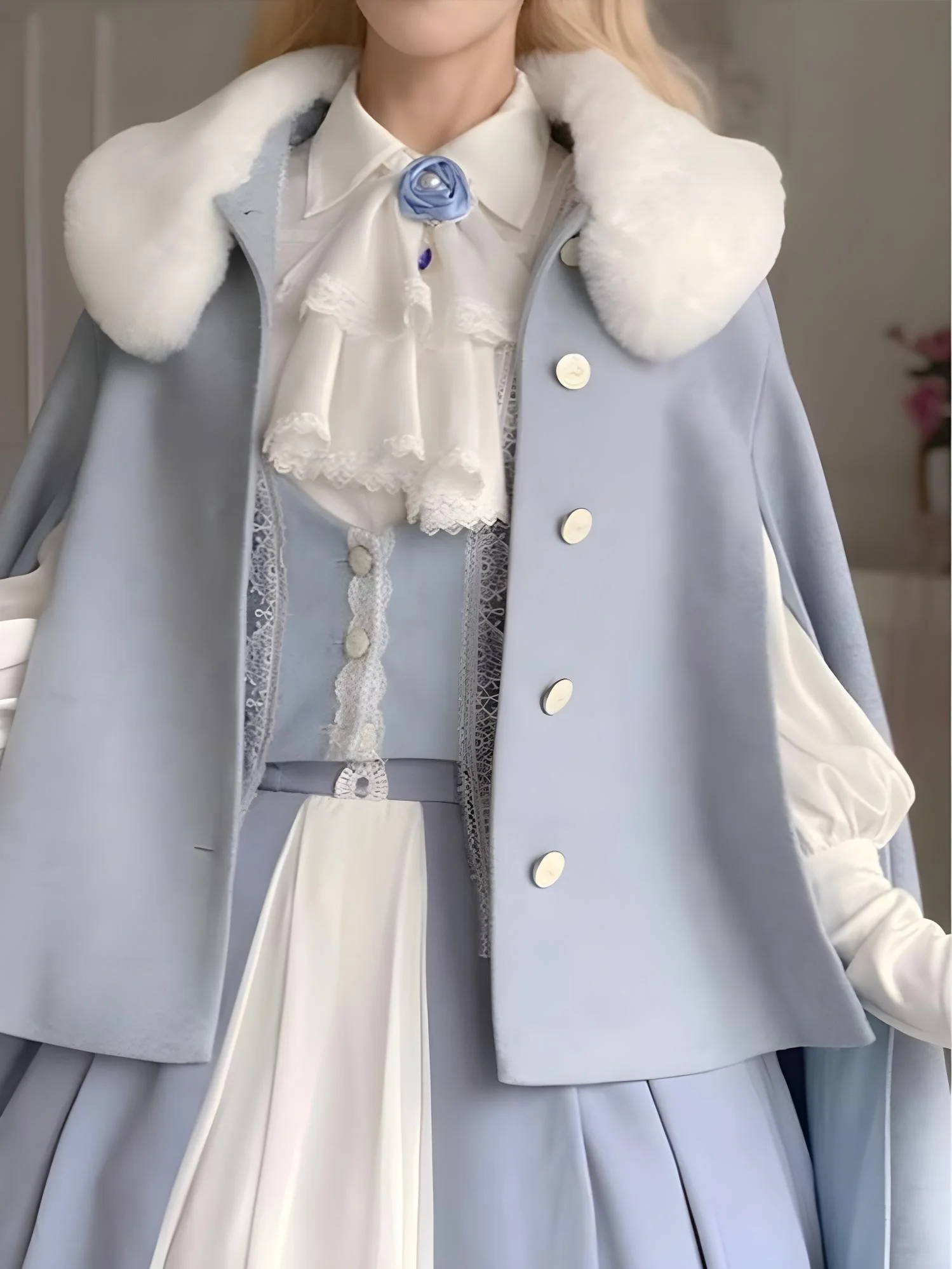 Miss Leisha - Classic Lolita Skirt Set Elegant Winter Cape - Image 13