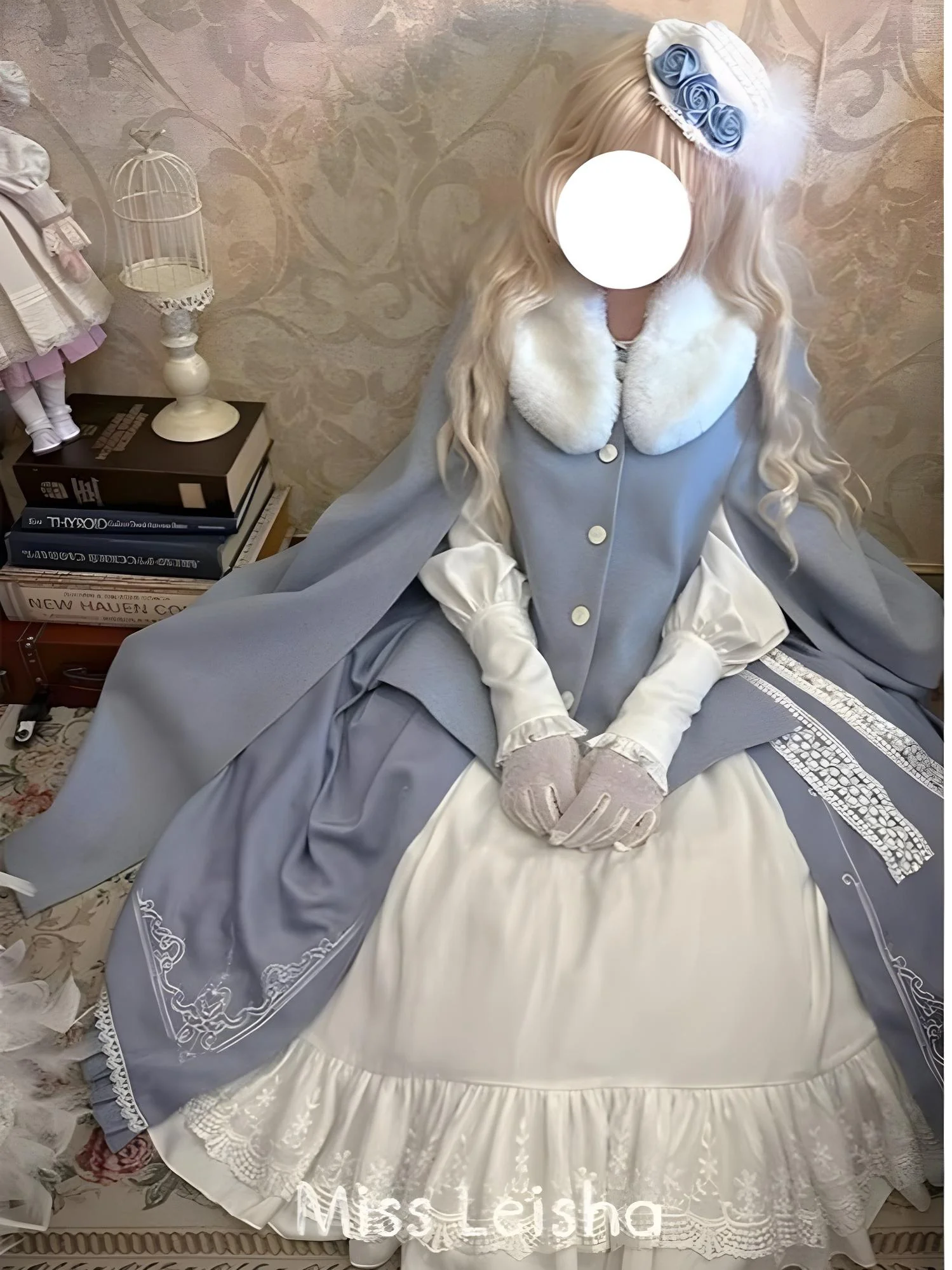 Miss Leisha - Classic Lolita Skirt Set Elegant Winter Cape - Image 8