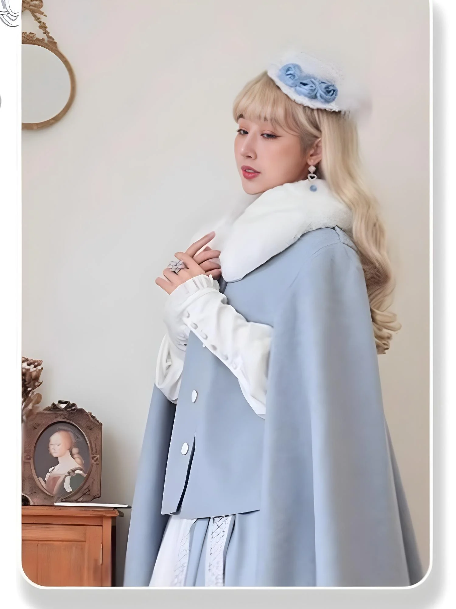 Miss Leisha - Classic Lolita Skirt Set Elegant Winter Cape - Image 9
