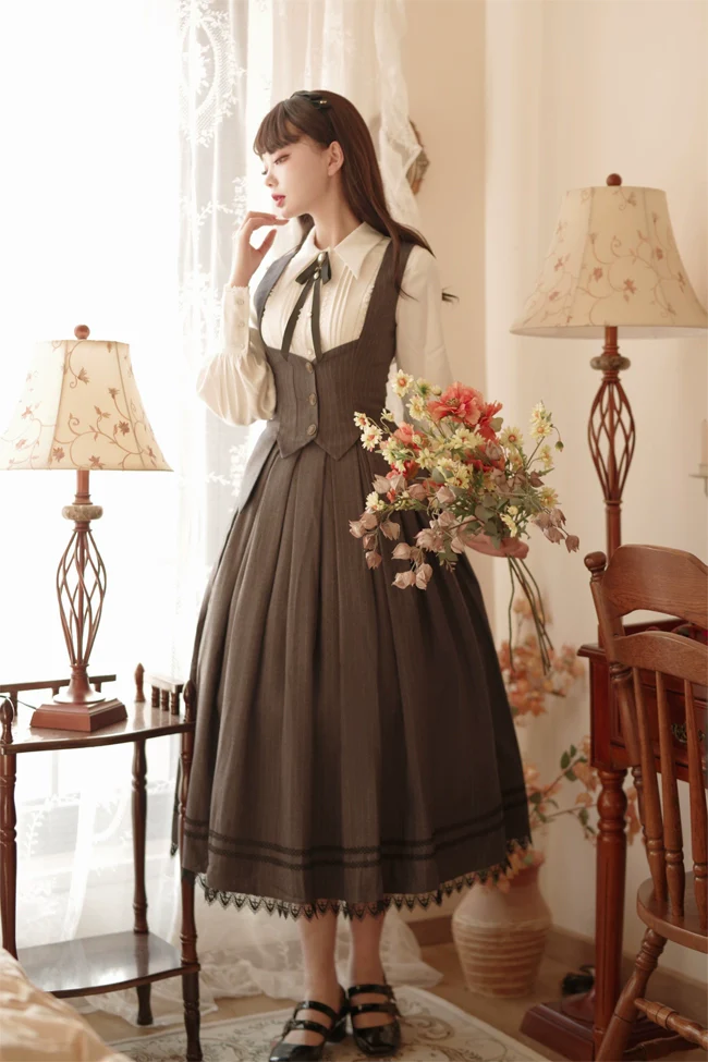 Griffin's Promise - Classic Lolita Skirt Striped Plaid Elegant SK - Image 12
