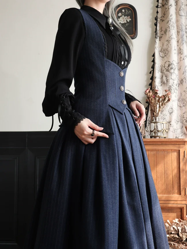Griffin's Promise - Classic Lolita Skirt Striped Plaid Elegant SK - Image 16