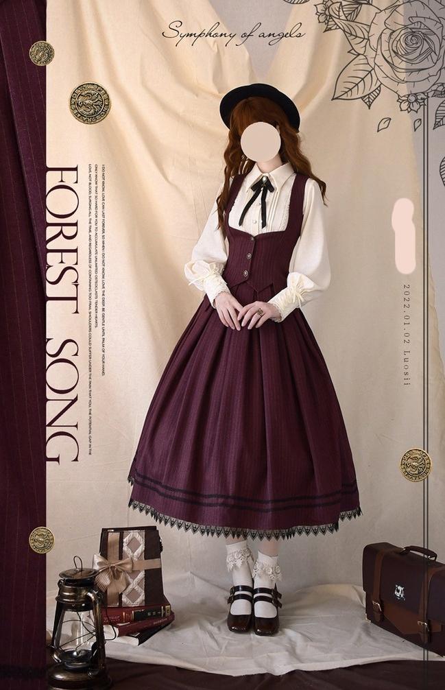 Griffin's Promise - Classic Lolita Skirt Striped Plaid Elegant SK - Image 4
