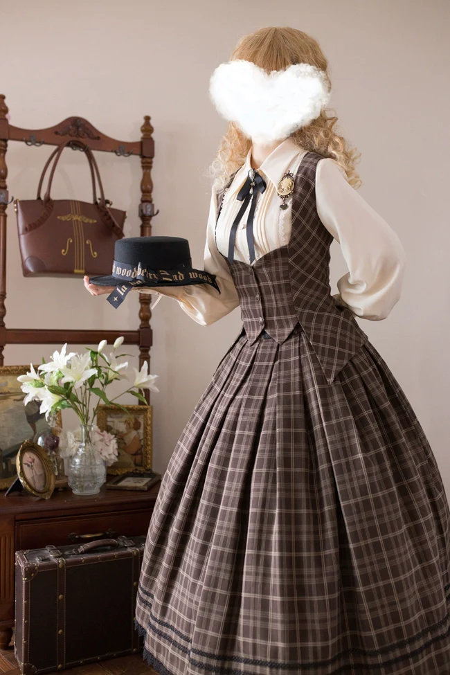 Griffin's Promise - Classic Lolita Skirt Striped Plaid Elegant SK - Image 6