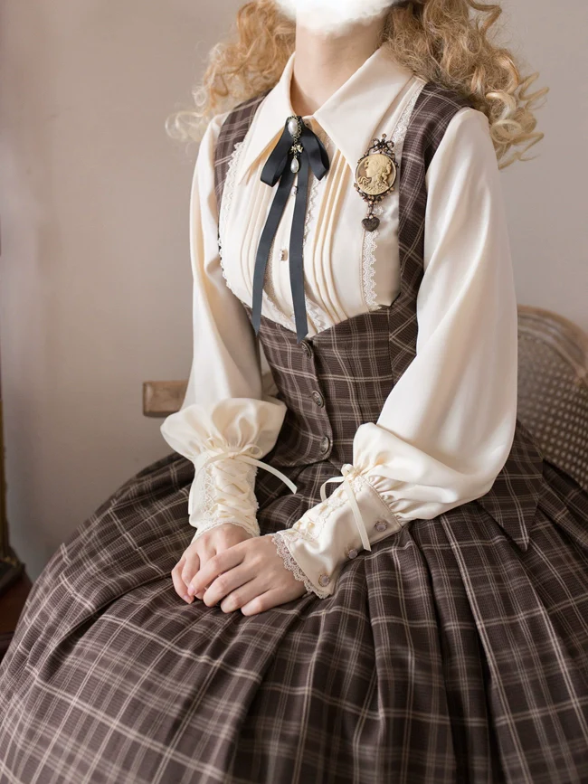 Griffin's Promise - Classic Lolita Skirt Striped Plaid Elegant SK - Image 8