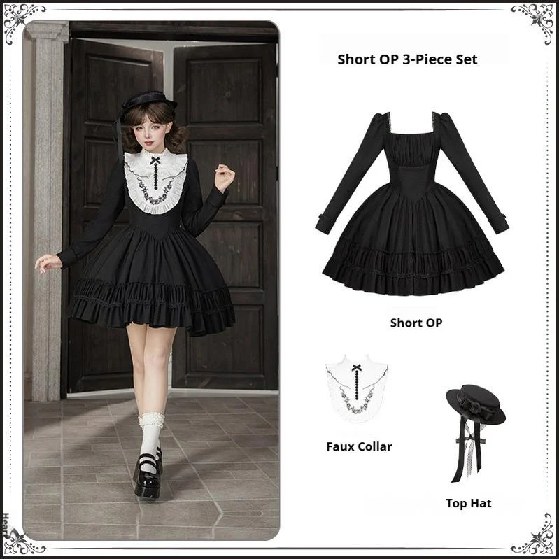 Audrey's Reply - Classic Lolita Square Neck OP, Detachable Embroidered Collar - Image 27