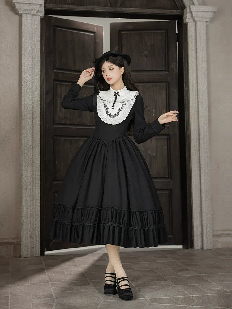 Audrey's Reply - Classic Lolita Square Neck OP, Detachable Embroidered Collar - Image 5
