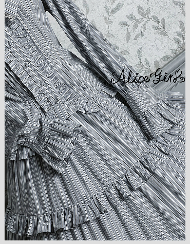 Duke of Victoria - Classic Lolita Striped Blouse - Image 16