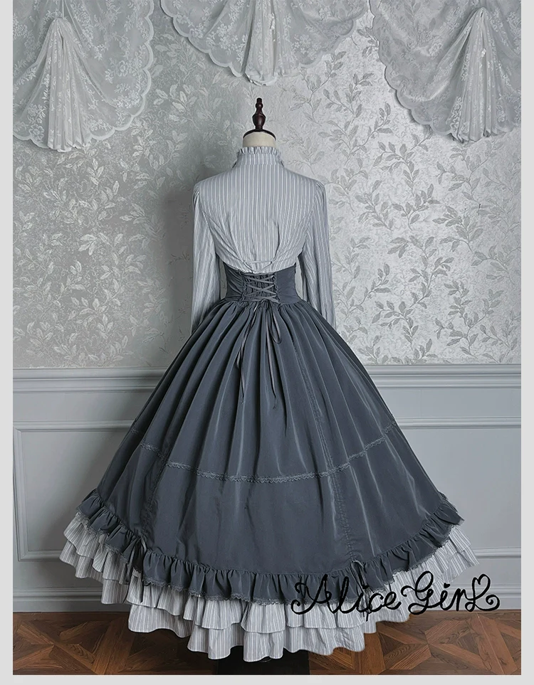Duke of Victoria - Classic Lolita Striped Blouse - Image 21