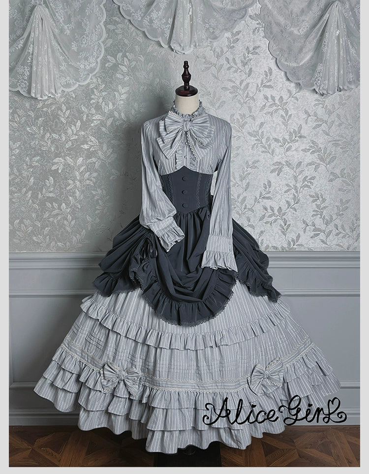 Duke of Victoria - Classic Lolita Striped Blouse - Image 22