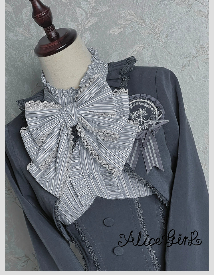 Duke of Victoria - Classic Lolita Striped Blouse - Image 25