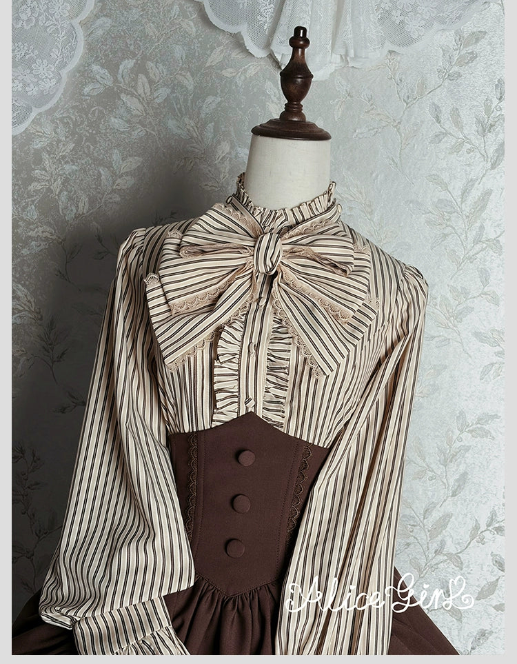 Duke of Victoria - Classic Lolita Striped Blouse - Image 34