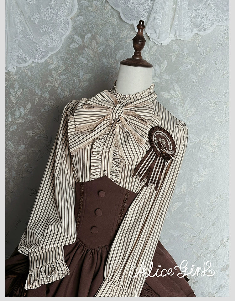 Duke of Victoria - Classic Lolita Striped Blouse - Image 35