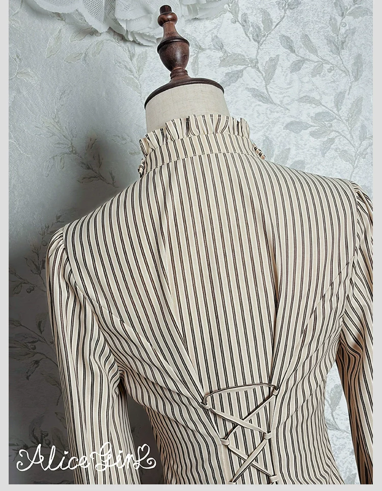 Duke of Victoria - Classic Lolita Striped Blouse - Image 39