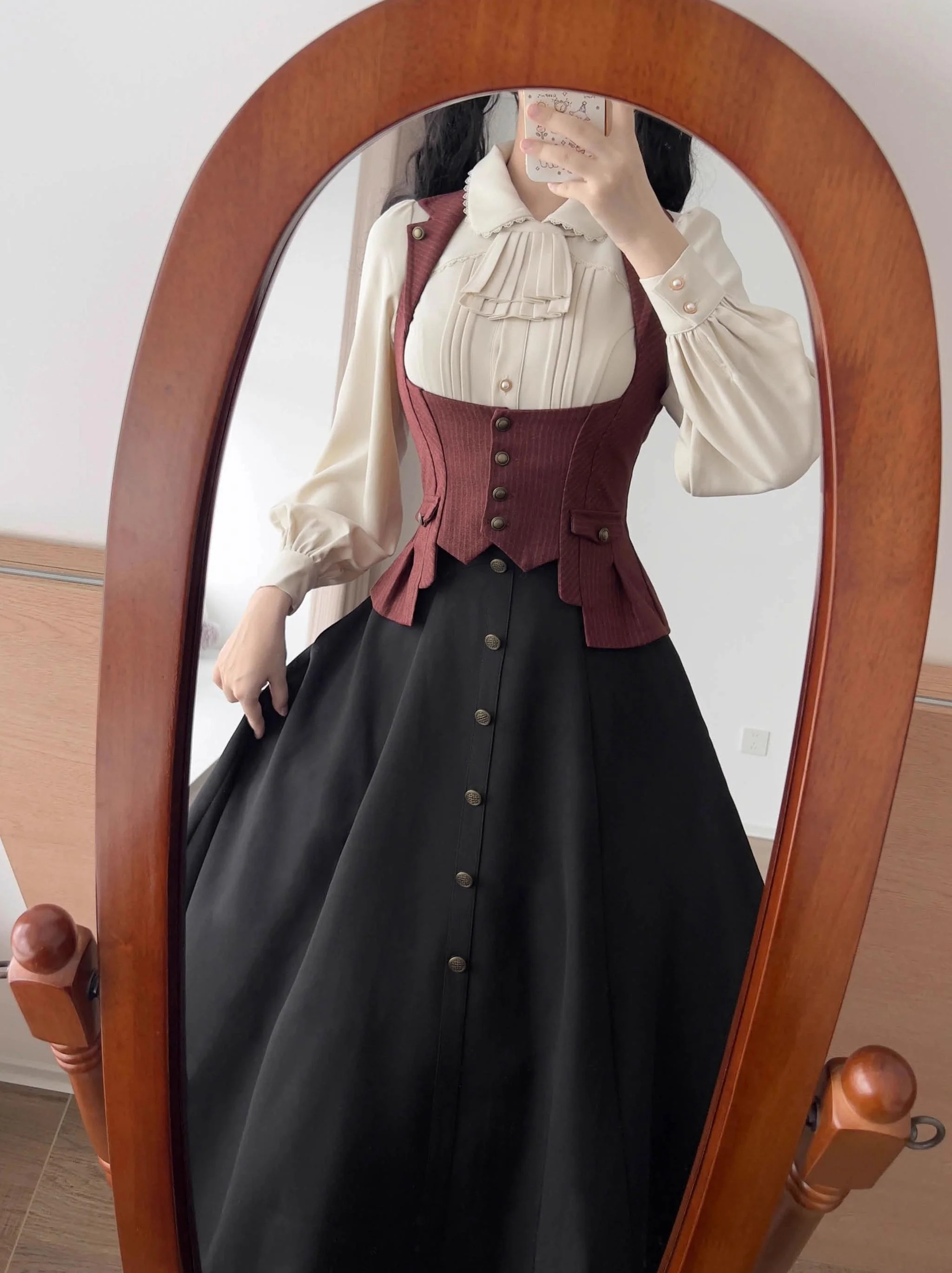 Forest Contract - Classic Lolita Striped Vest, Elastic Waist - Image 15