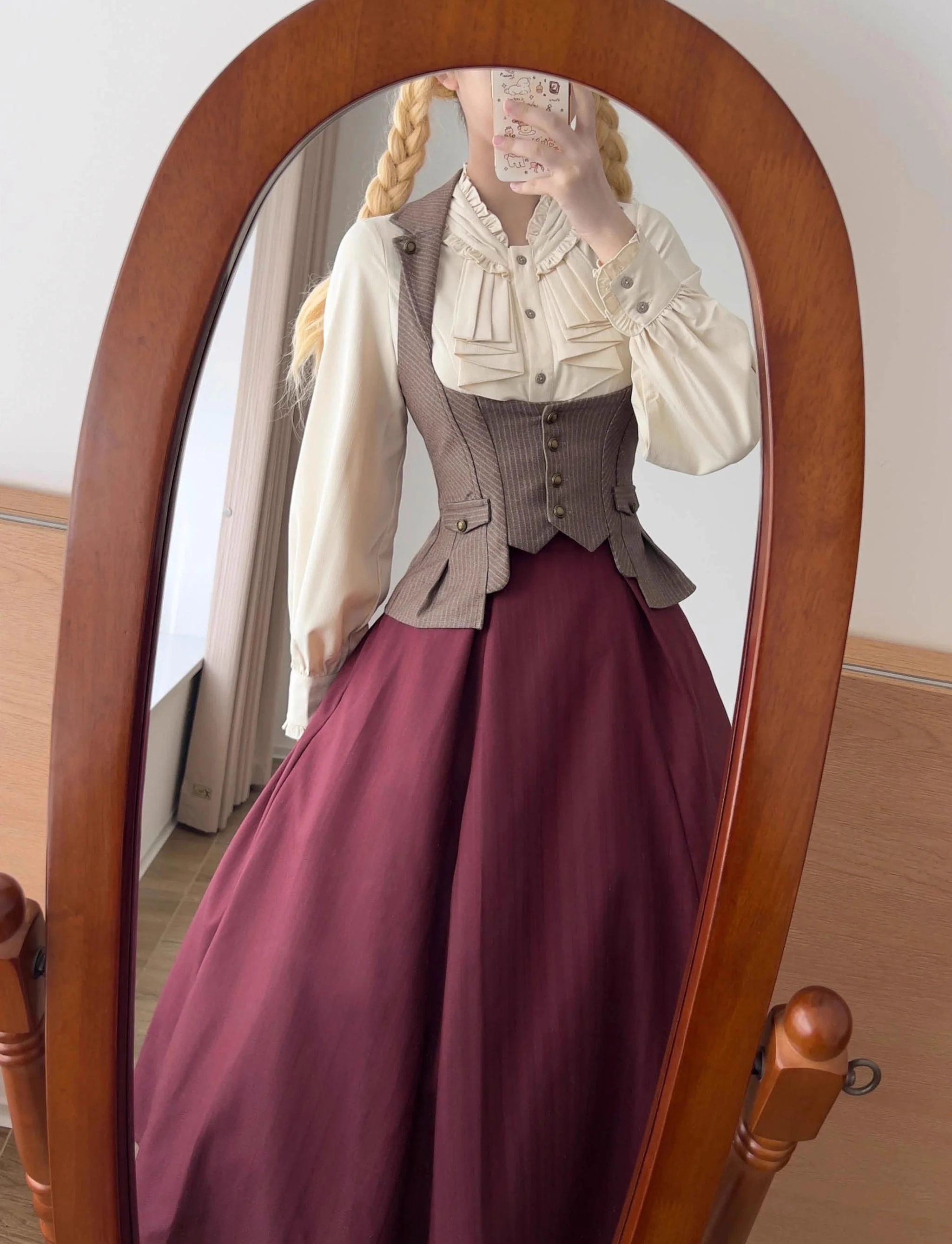 Forest Contract - Classic Lolita Striped Vest, Elastic Waist - Image 19