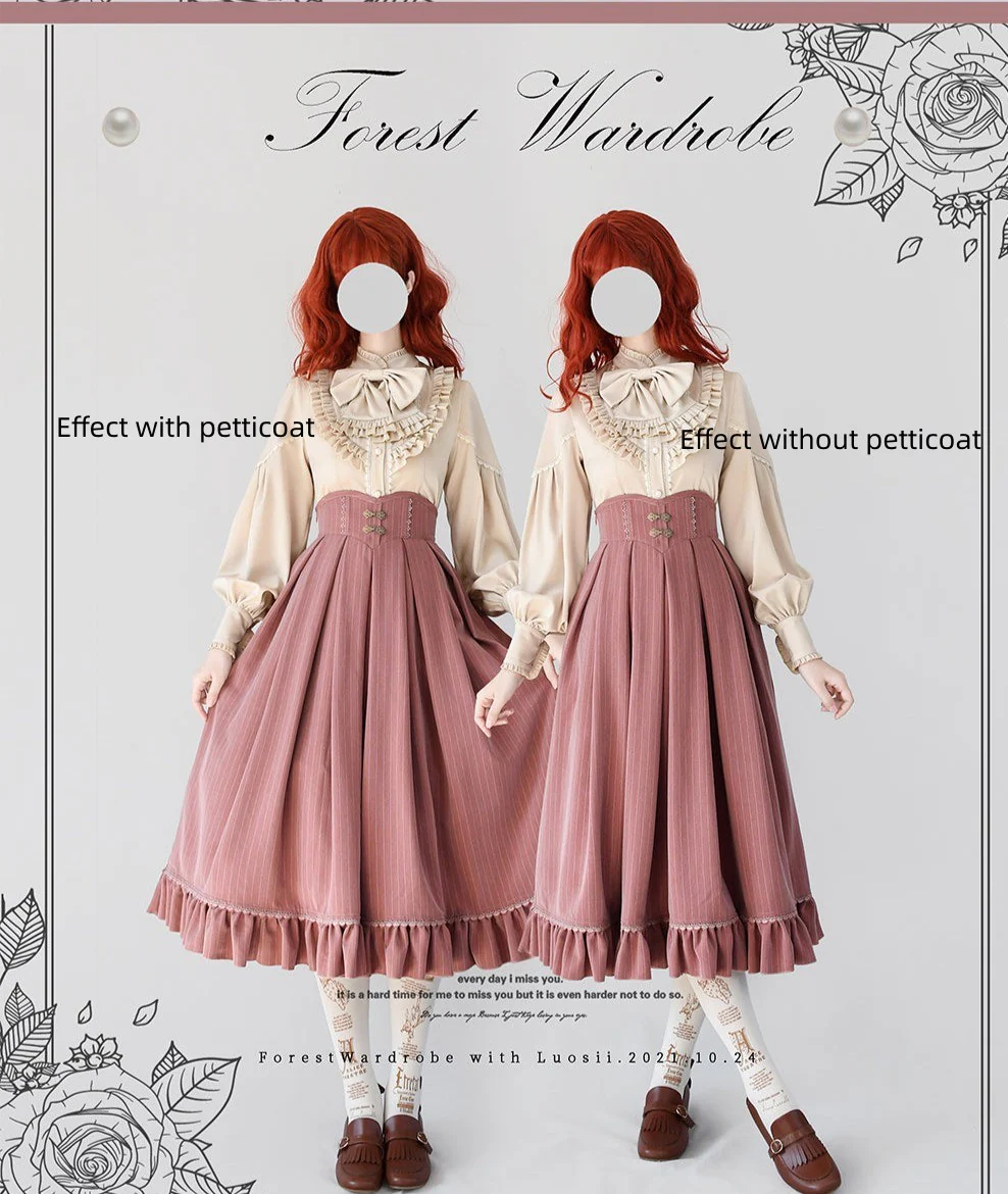 North of the Forest - Classic Lolita Striped Vest Skirt Set - Image 12