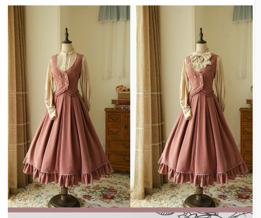North of the Forest - Classic Lolita Striped Vest Skirt Set - Image 17