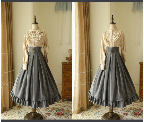 North of the Forest - Classic Lolita Striped Vest Skirt Set - Image 20