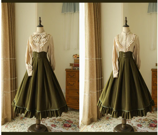 North of the Forest - Classic Lolita Striped Vest Skirt Set - Image 22