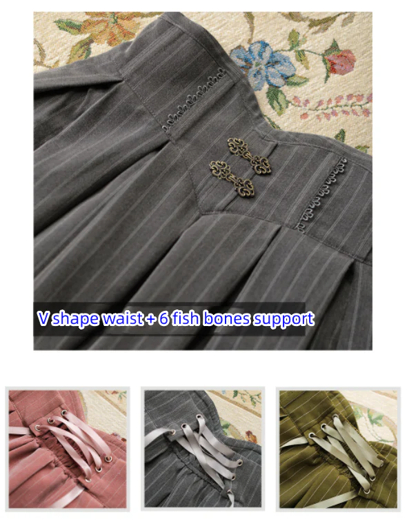 North of the Forest - Classic Lolita Striped Vest Skirt Set - Image 28