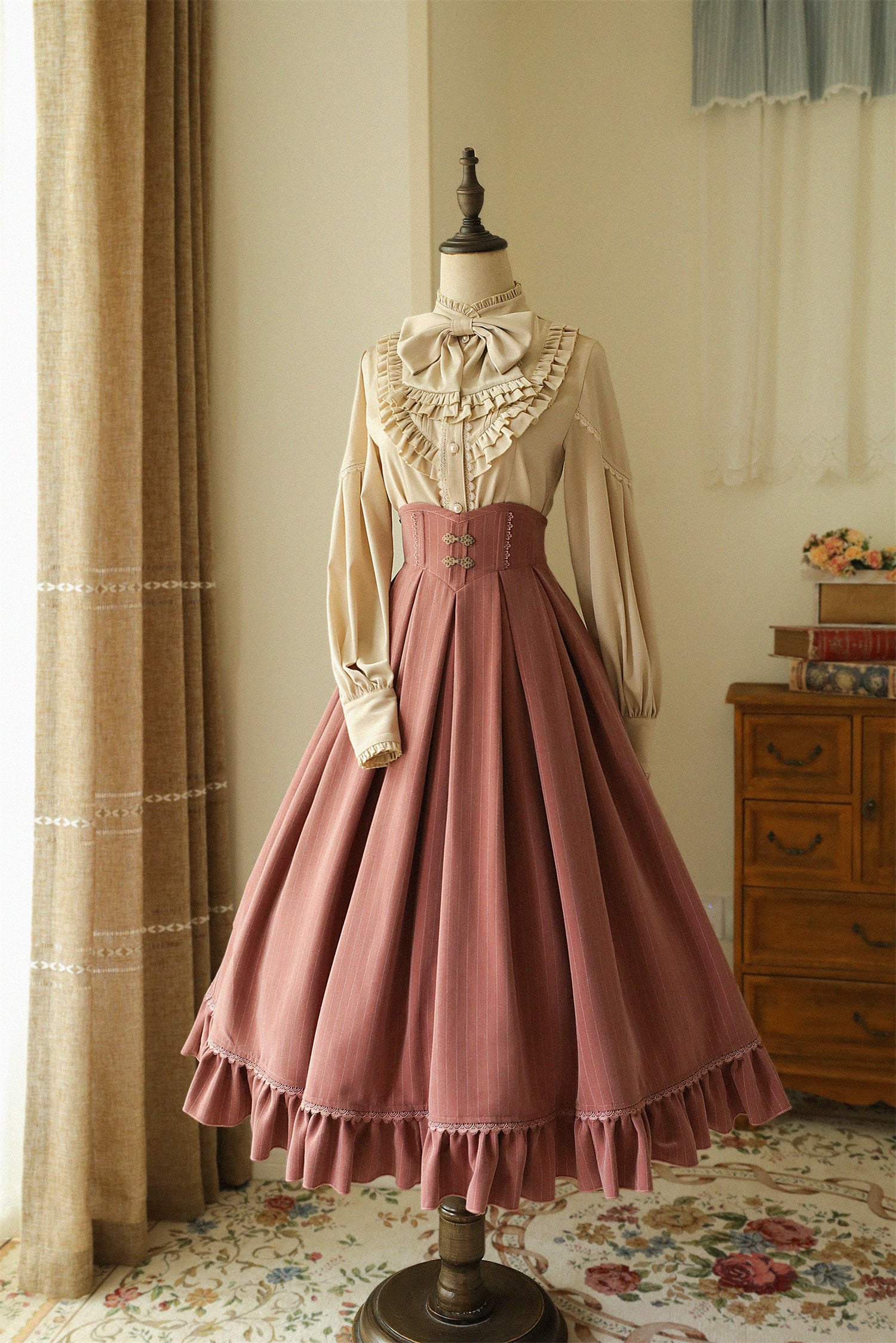 North of the Forest - Classic Lolita Striped Vest Skirt Set - Image 3