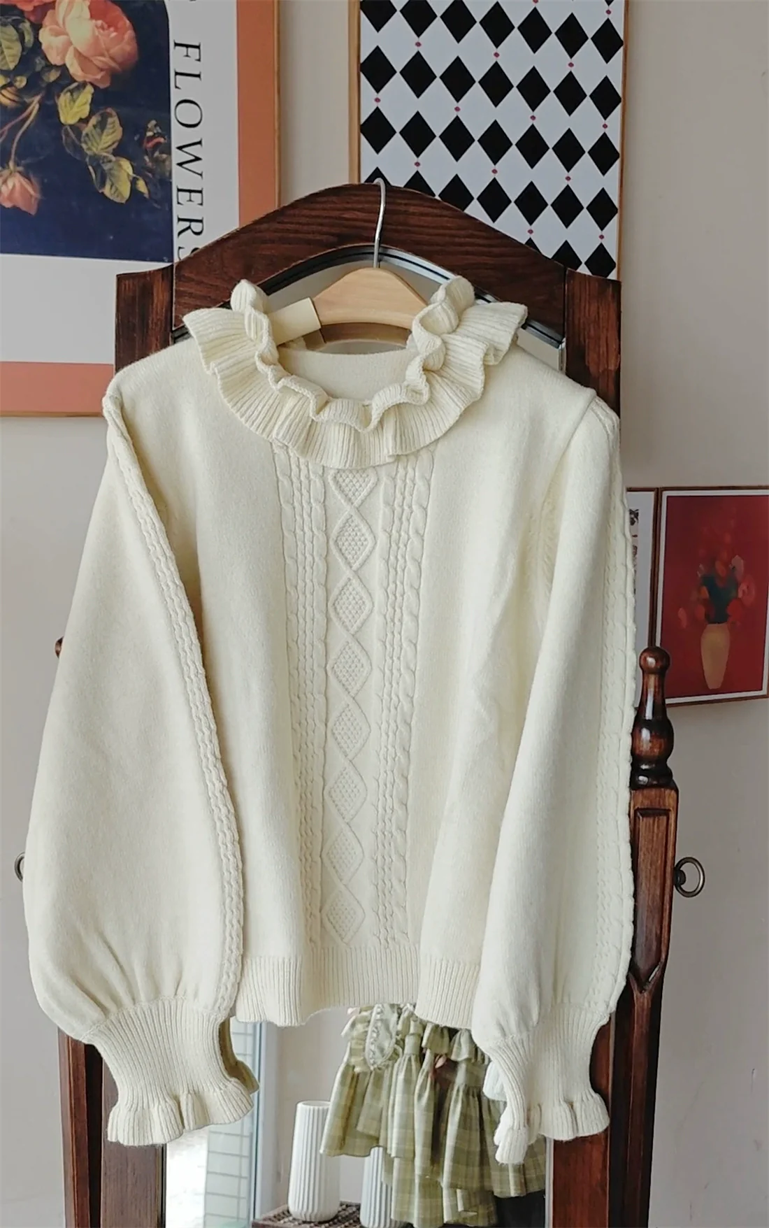 Green Fairy Tale - Classic Lolita Sweater Round Collar Winter Lolita Innerwear - Image 7