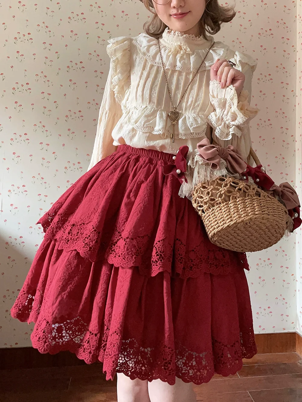 Forest Waltz - Classic Lolita Tiered Skirt Multi-layer Embroidered SK - Image 36