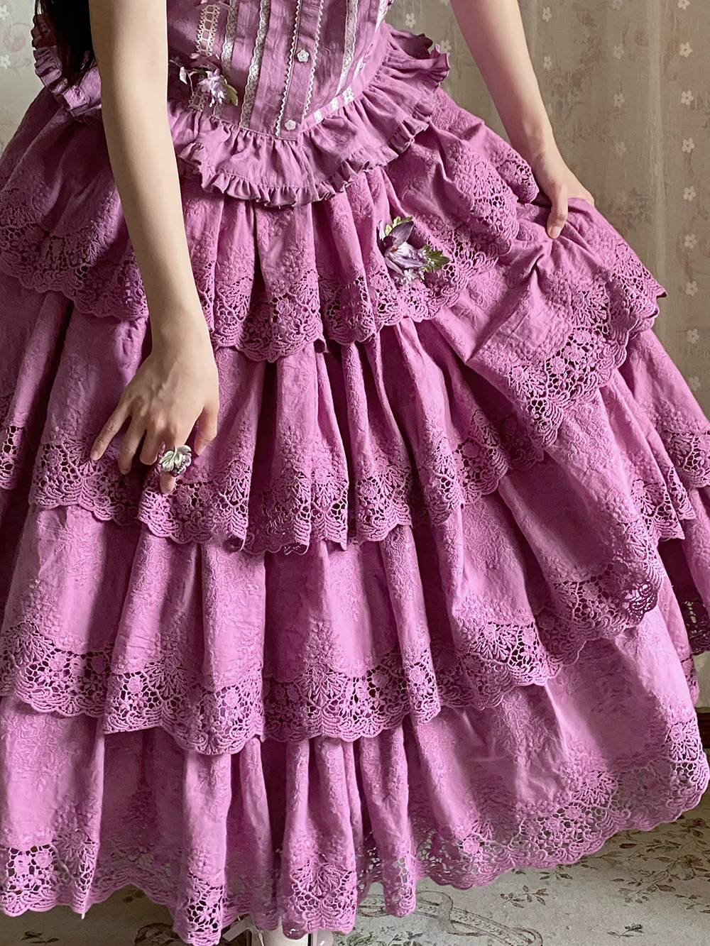 Forest Waltz - Classic Lolita Tiered Skirt Multi-layer Embroidered SK - Image 61