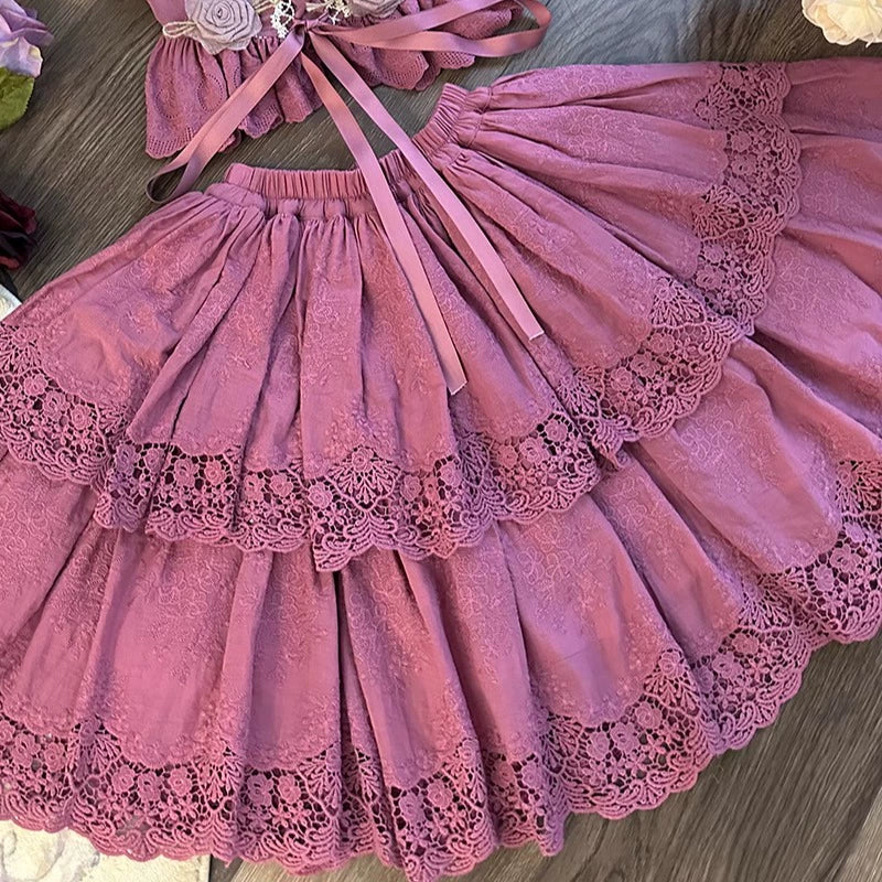 Forest Waltz - Classic Lolita Tiered Skirt Multi-layer Embroidered SK - Image 68