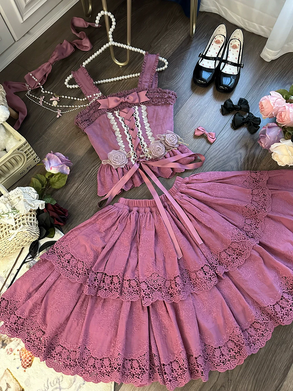 Forest Waltz - Classic Lolita Tiered Skirt Multi-layer Embroidered SK - Image 69