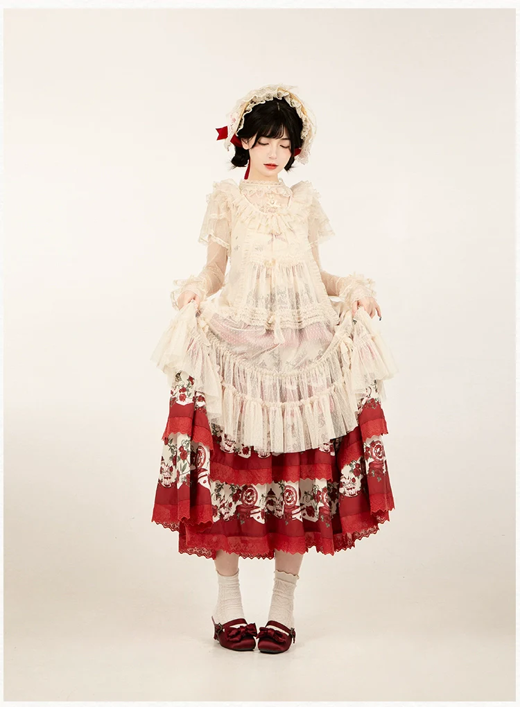 With PUJI - Letters and Poetry - Classic Lolita Tulle Over-Skirt for Summer - Image 8
