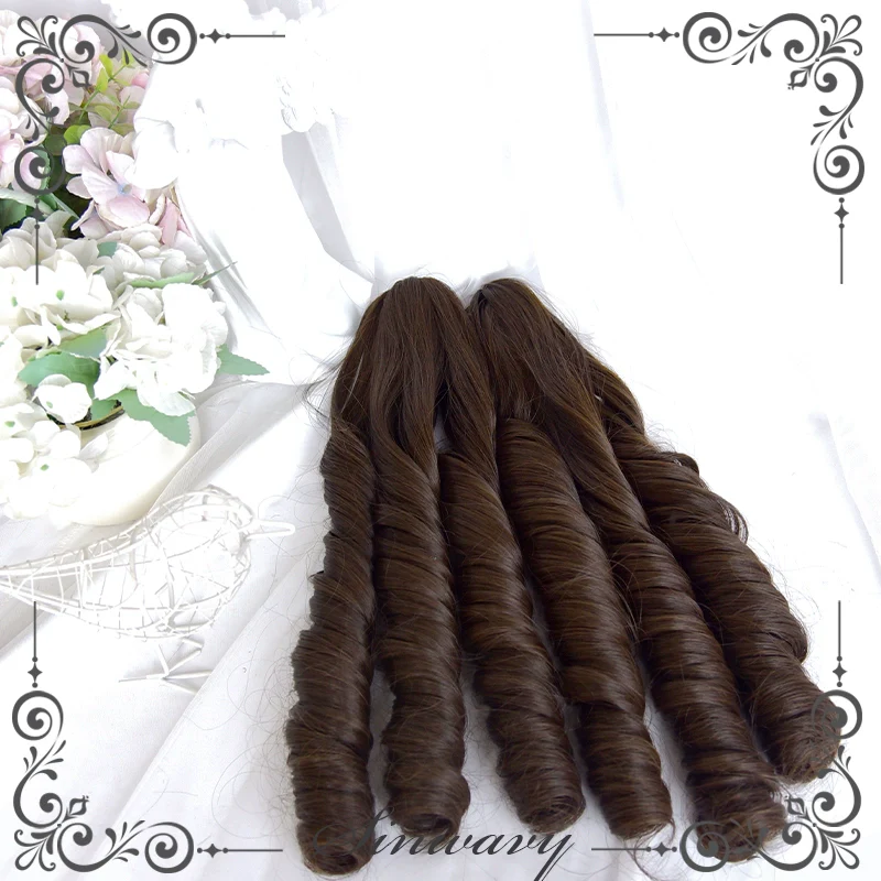 Sinwavy - Fairy Tale Town - Classic Lolita Wig Dark Brown Roman Curly Double Ponytail Wig - Image 12