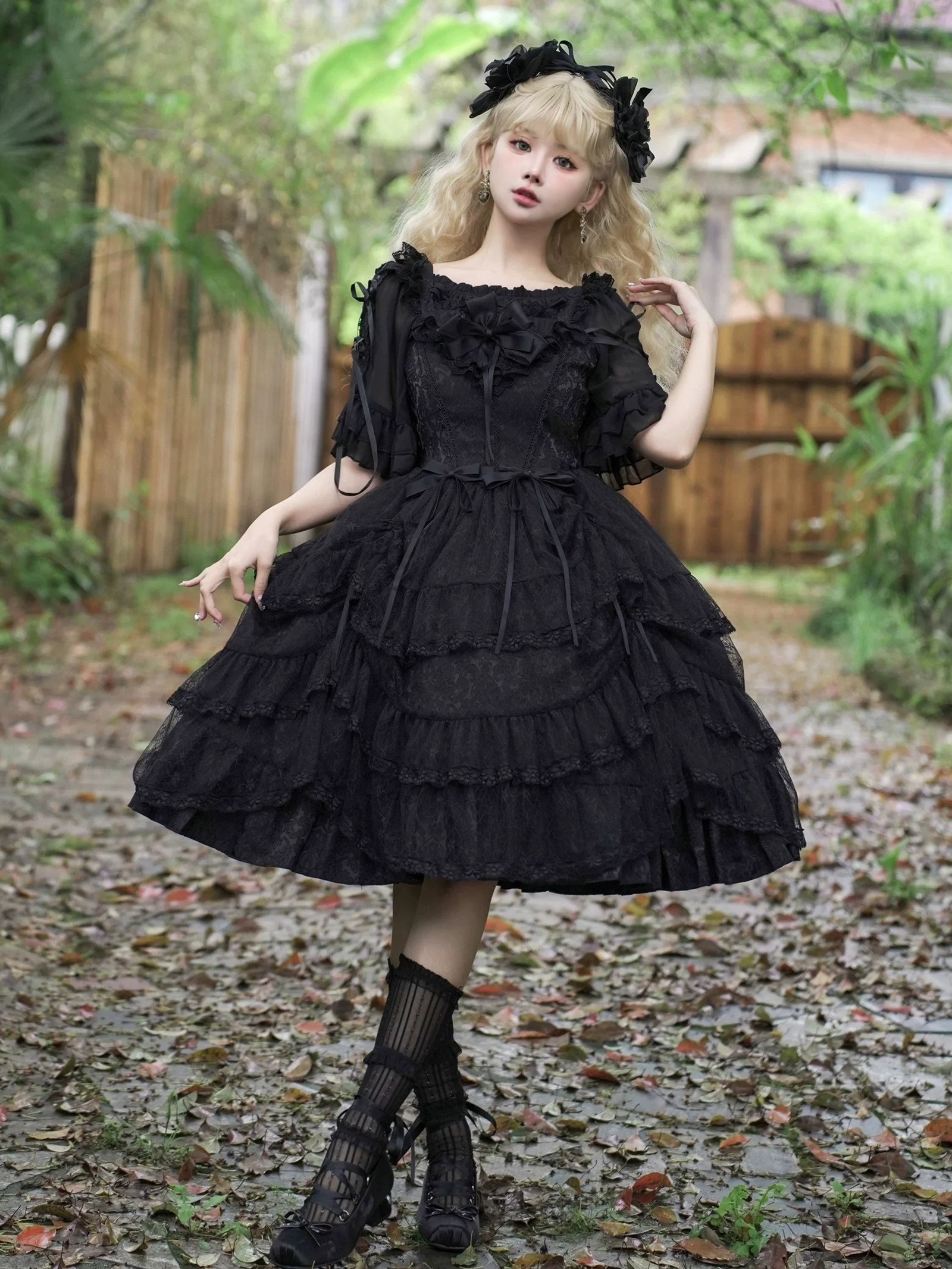 Iris Love - Gothic Princess Lolita JSK Dress + Elegant Chiffon Top