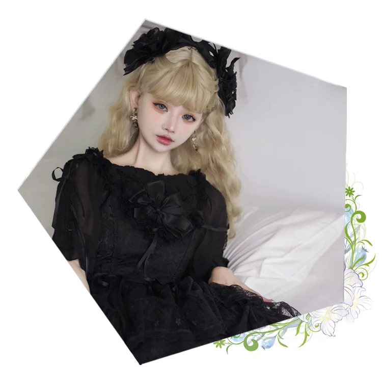 Iris Love - Gothic Princess Lolita JSK Dress + Elegant Chiffon Top - Image 13