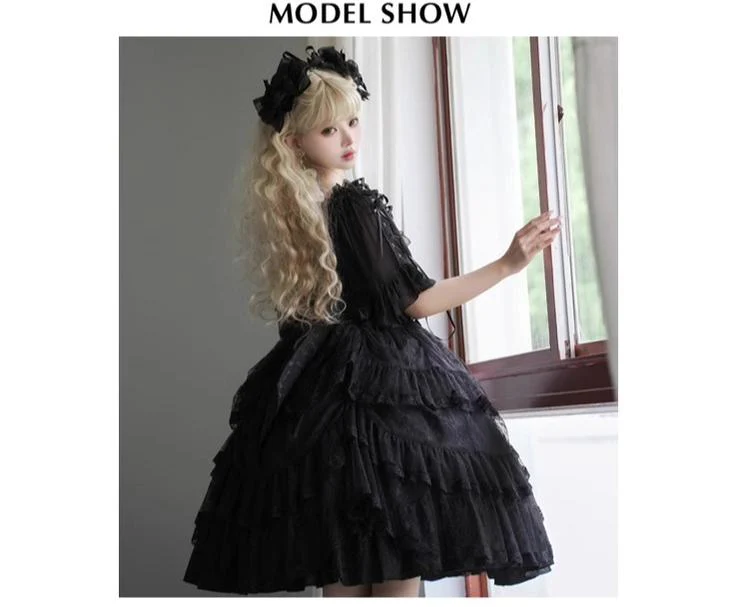 Iris Love - Gothic Princess Lolita JSK Dress + Elegant Chiffon Top - Image 15