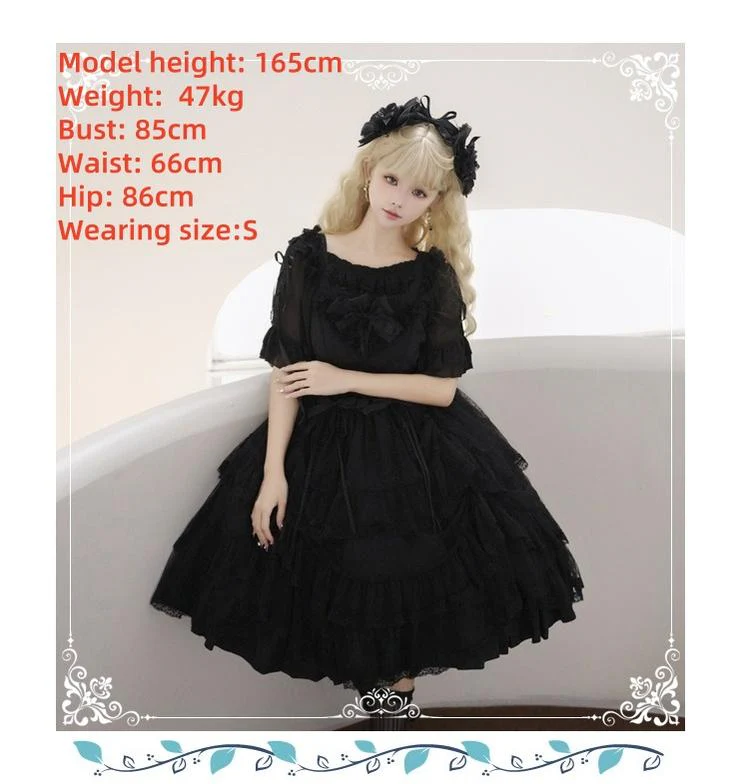 Iris Love - Gothic Princess Lolita JSK Dress + Elegant Chiffon Top - Image 4